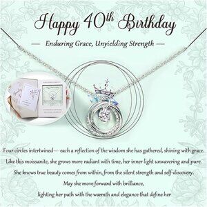 1CT Moissanite Sterling Silver Necklace NWT – 40th Birthday Option